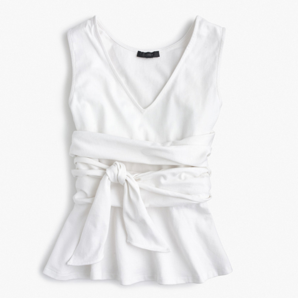 NWT J. Crew Sleeveless tie-waist peplum top Small